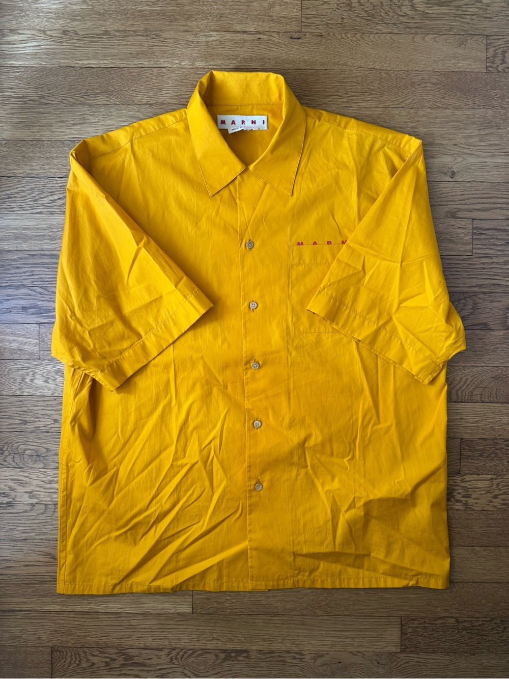 Marni - Hidden Logo Bowling Shirt in Cotton Poplin